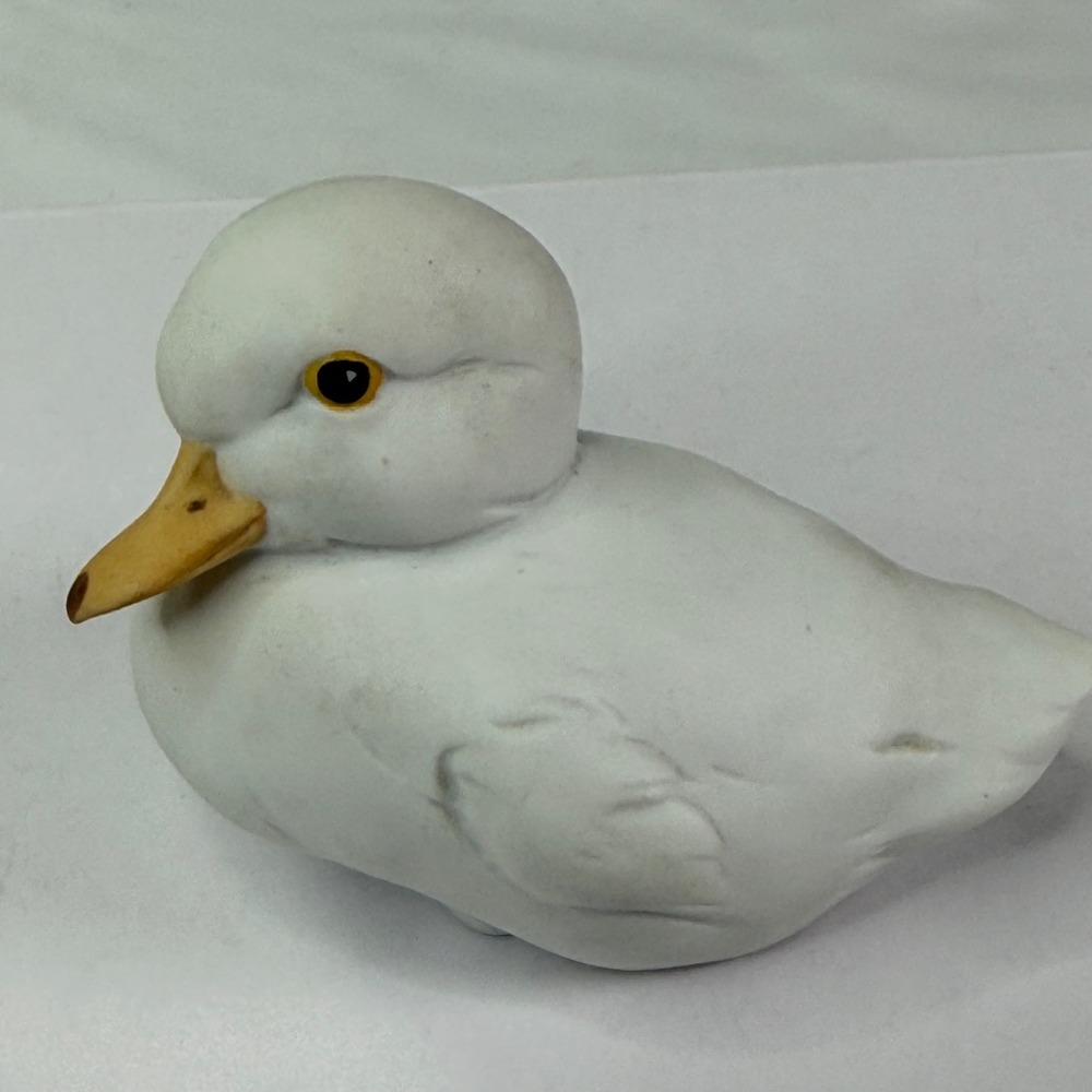Kaiser W. Germany Bisque Porcelain Duckling Figurine White Matte Vintage Bird